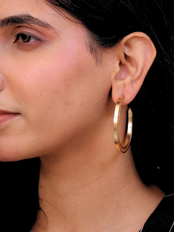 Avyaya Hoop Earrings for Women 18K Gold Plated — Viana Jewels