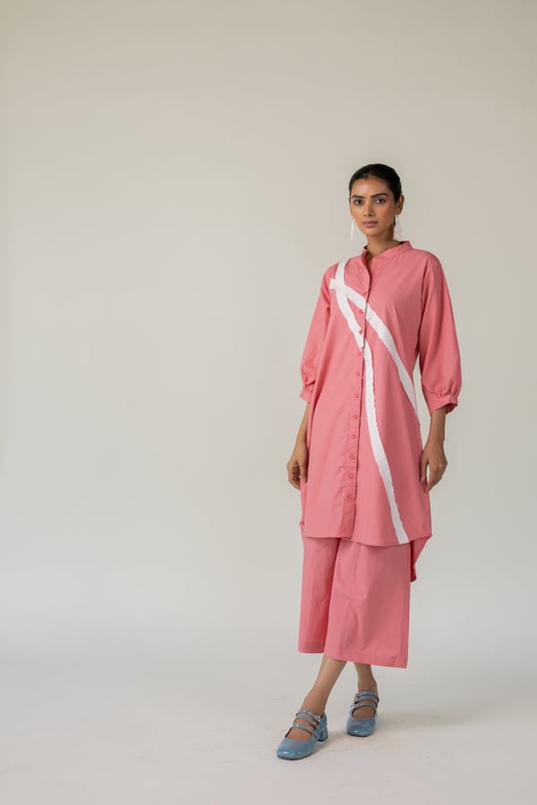 Dusky Bloom Buttondown Tunic Co-ord — Silai studio