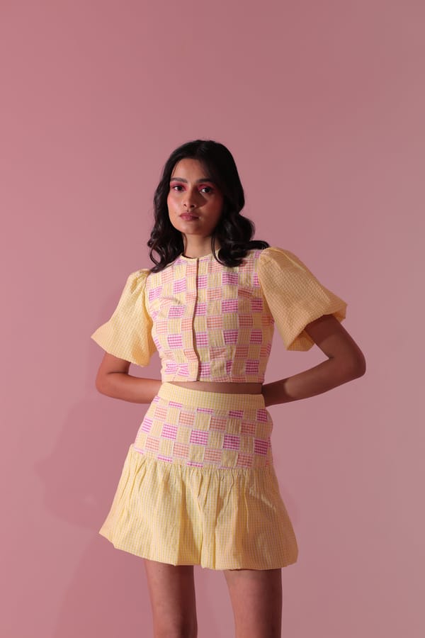 Pastel Sorbet Weave Skirt — MANVI DAGA STUDIO
