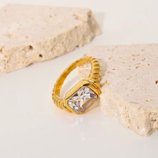 18K Gold Plated Vintage Square Band, Nuri — Inaya Accessories