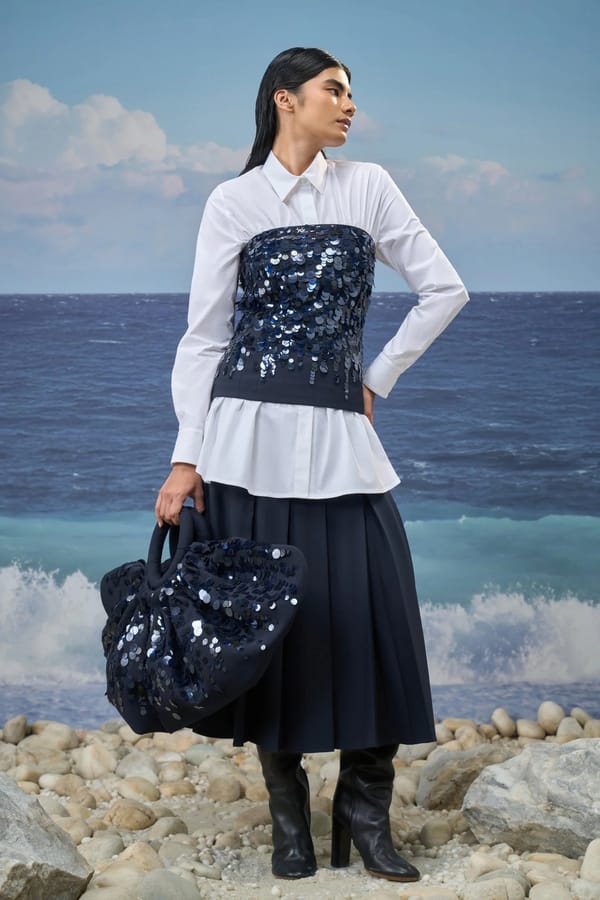 Navy Premium Poly Viscose Tube Top — Genes Lecoanet Hemant