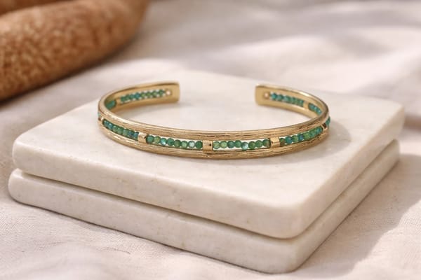 Aqua Inlay Cuff — Aura Fine Jewellery