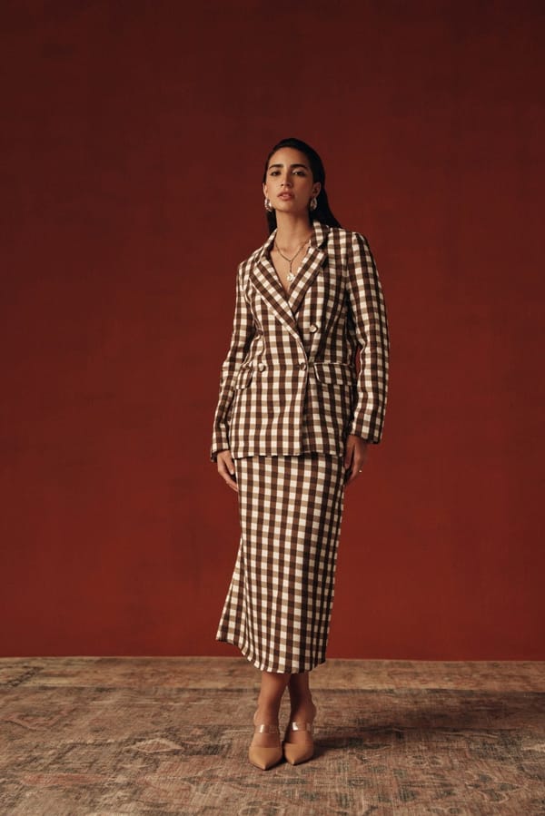 Vichy Blazer — Sage by Mala