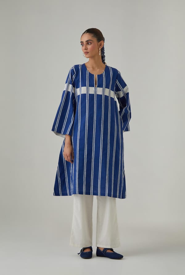 Hand Block Printed A-Line Kurta — Upavita