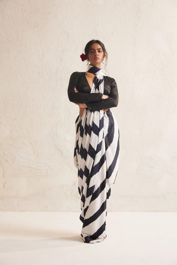 Dharai Striped Saree — DORABI