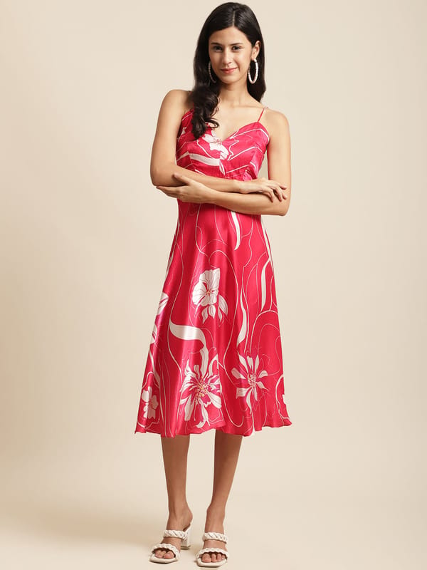 Red Fit & Flare Dress — EWOKE STUDIO