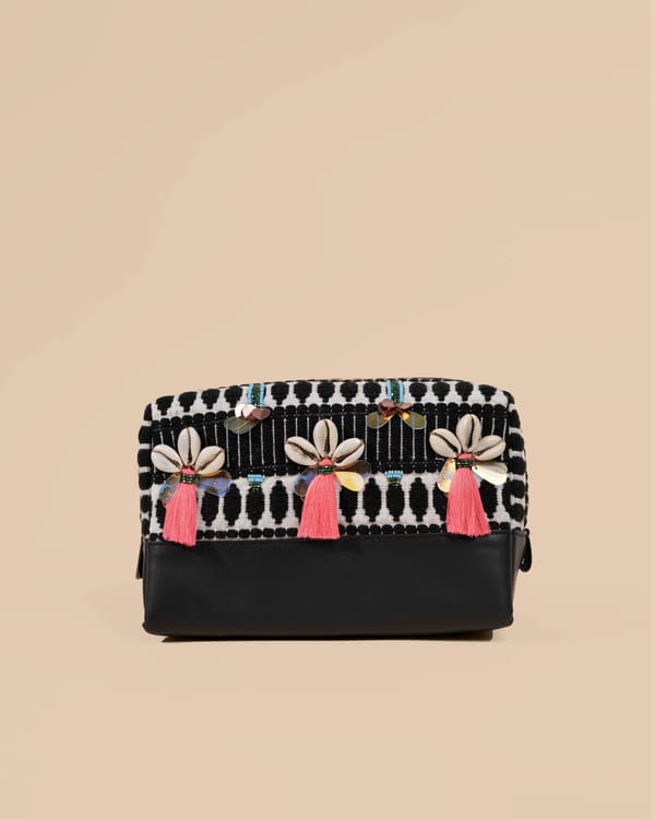 New Make Up Kit Big - Black With Shells — DESI DRAMA QUEEN