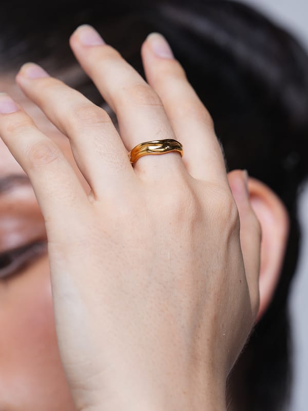 Stainless Steel Irregular Wave Opening Ring — Cao Jewellery