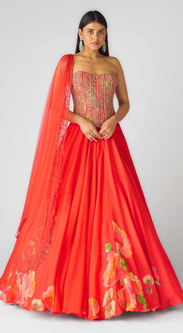 Purple Georgette Embroidered Lehenga Set — Basanti Kapde aur Koffee