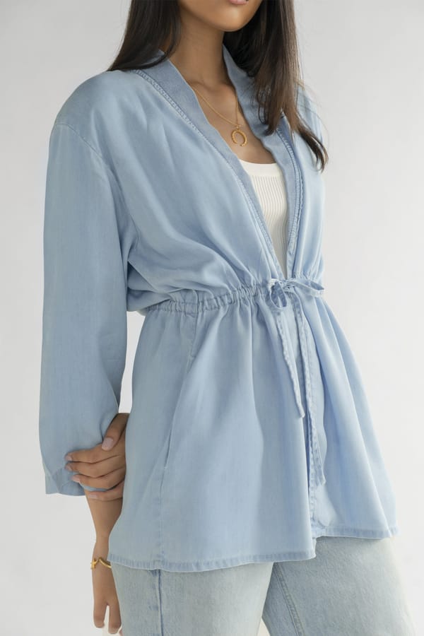 Travel Light Denim Jacket in Ocean Blue — REISTOR