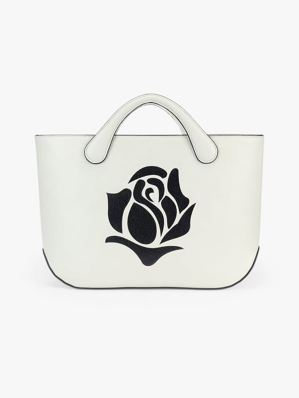 Playdate Rose Tote - White and Black Shimmer — The Gusto