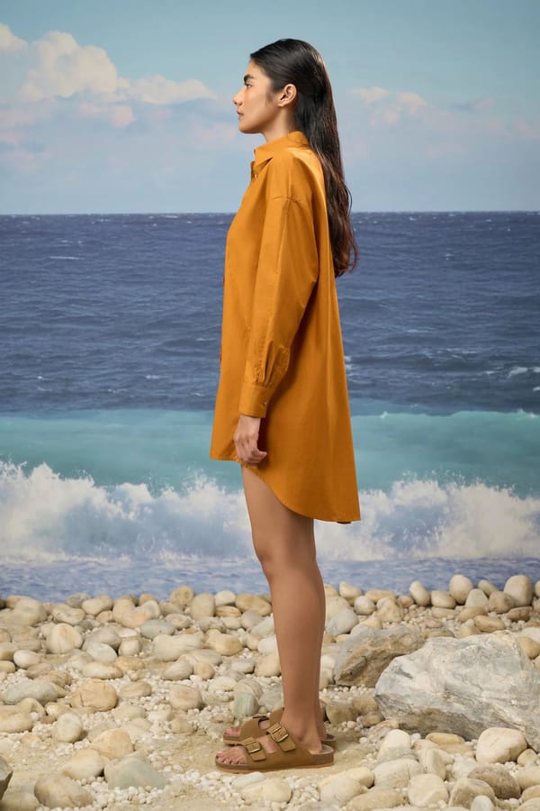 Shirt Dress Cotton Poplin – Caramel — Genes Lecoanet Hemant