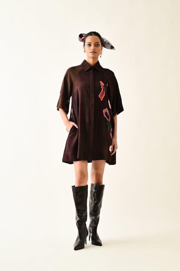 Earth Bloom Aline Short Dress — Ofrida