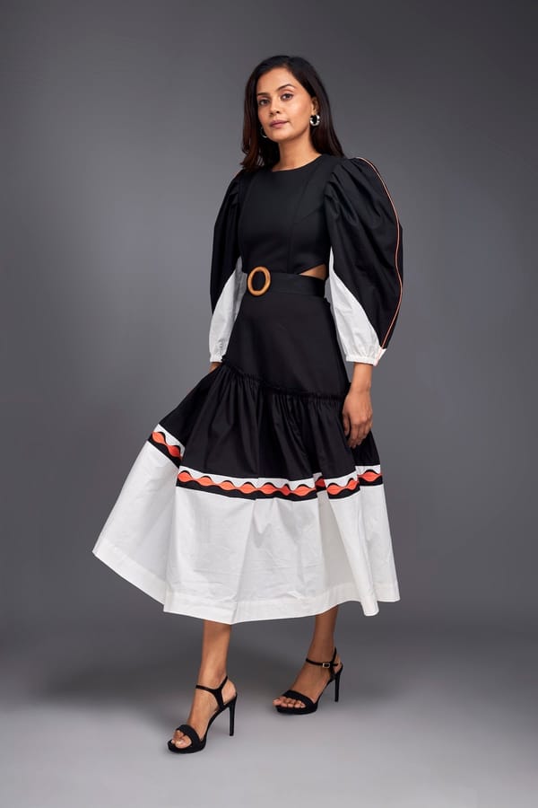 BLOCK SIDE CUTOUT DRESS — Deepika Arora
