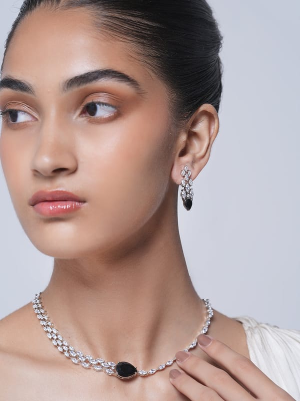 Sleek Single Line AD Necklace — Cao Jewellery