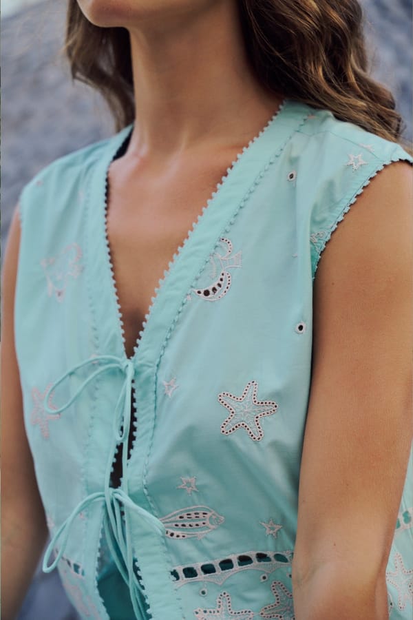 Kaia Top - Aqua — SHOP NOIB