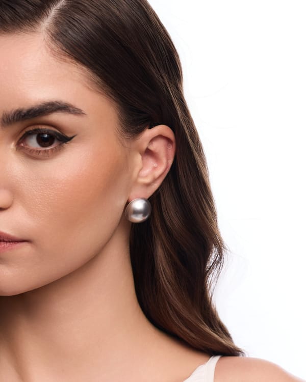 20mm Pearl Studs - Silver — Anaash