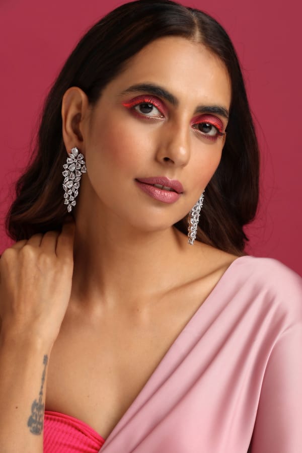 Alice White Zirconia Dangler Earrings — Swabhimann