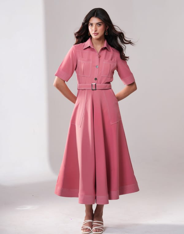 Blush Pocket Polo Dress — Label by Mohita