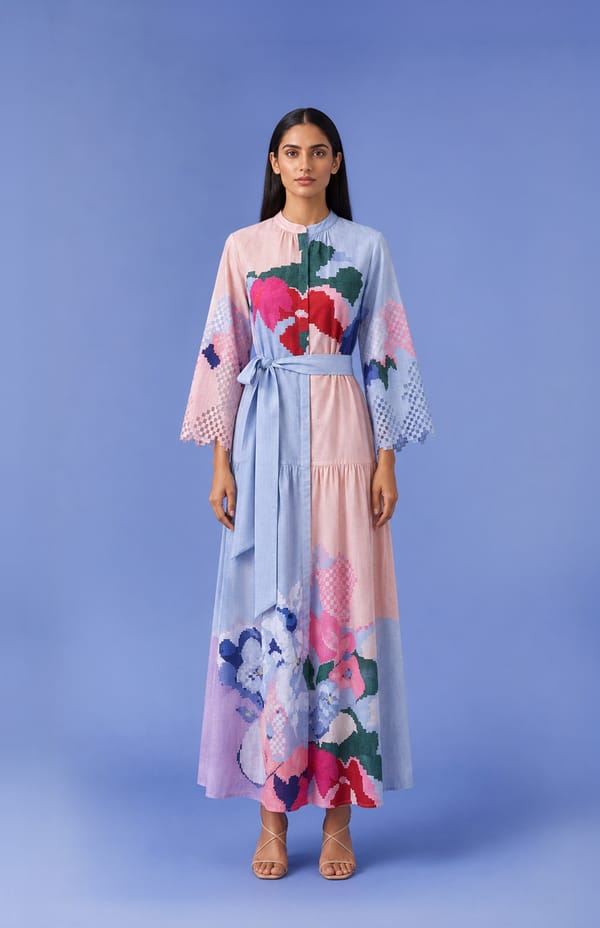Ikat Cutwork Long Dress — CLOS