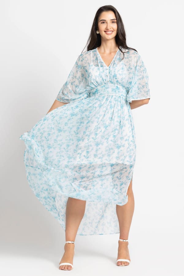 Azure Breeze Flowy Maxi Dress — Julo