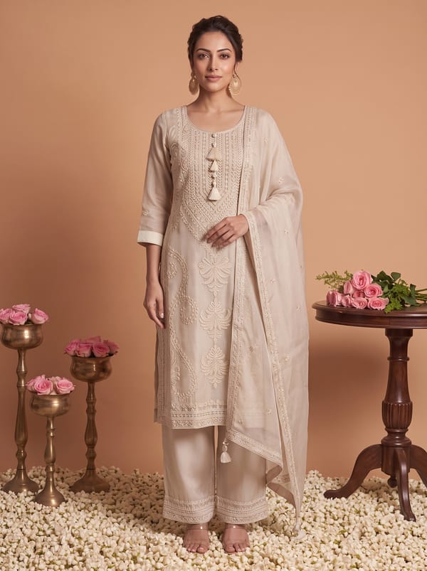 Kurta Pant Dupatta Suit Set — DHARAYA