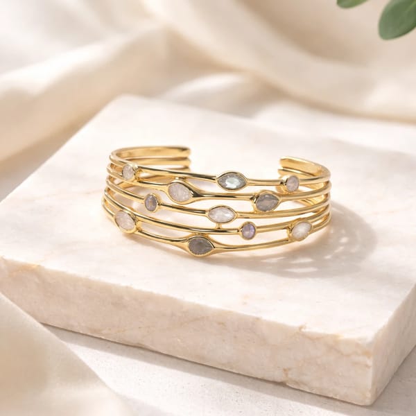 Multi Stone-Set Cuff — Aura Fine Jewellery