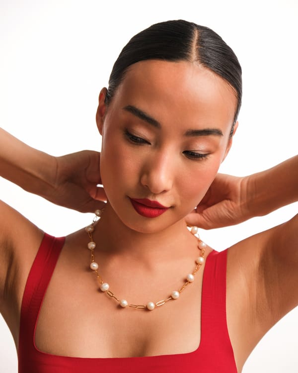 Dainty Linked Pearl Chain — Anaash