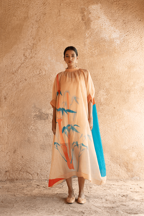 Prism Bamboo Blue & Orange Dress — CLOS