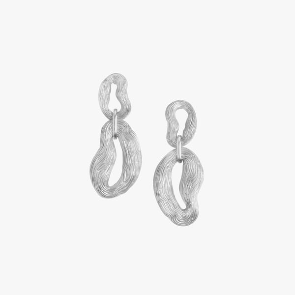 Knotty Pine Earrings Silver — Equiivalence