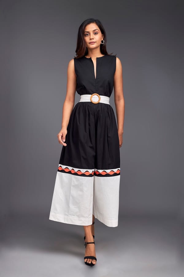 BLOCK CULOTTE STYLE JUMPSUIT — Deepika Arora