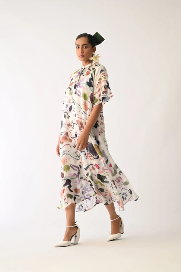Luminia Ivory Overlay Dress — Ofrida