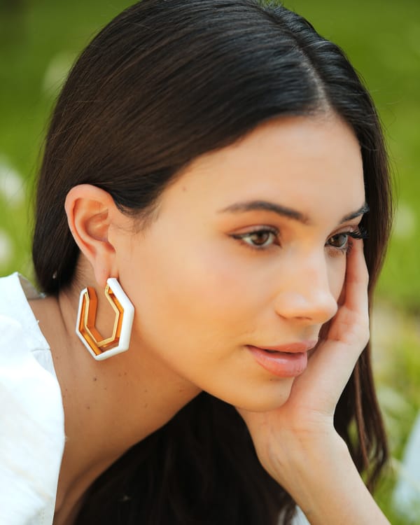 Devine Enamel Gold Earrings — Varnika Arora