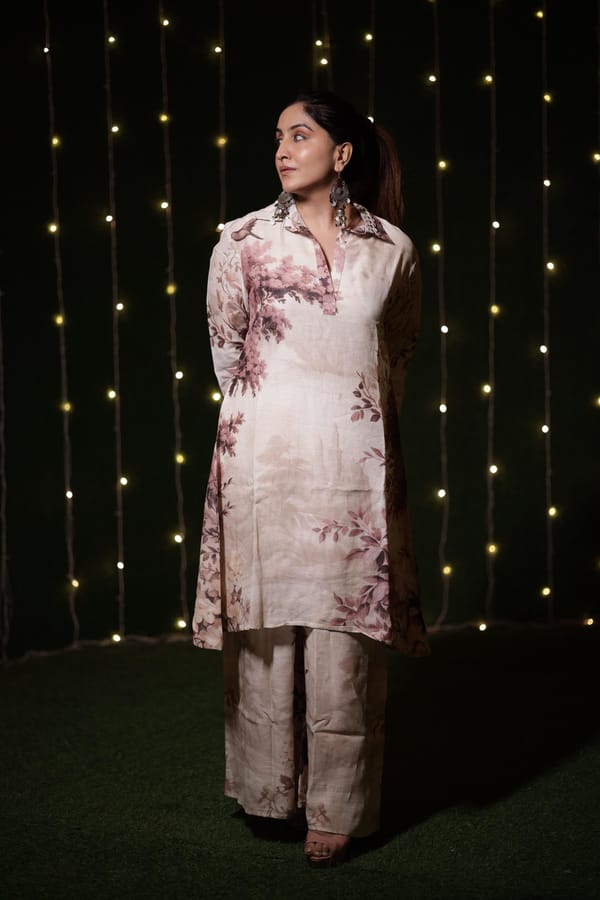 Vanya Monochrome - Tunic Set — Surkh Syahi