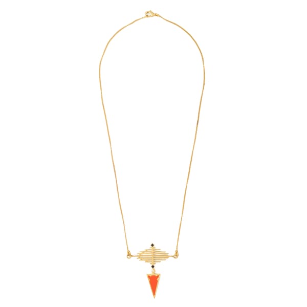 Step Lattice Neck Chain - Orange — Azga