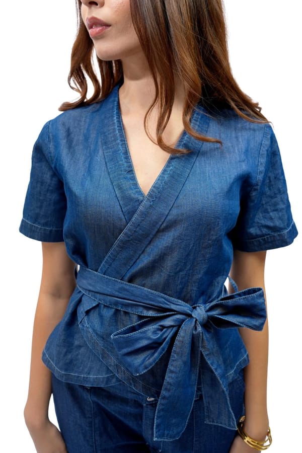 Soft Sculpt Wrap Blouse — DenZ