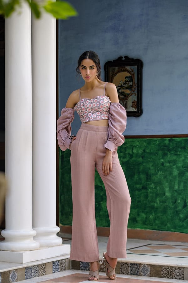 Dusty Rose Linen co-ord set — HEADSTRONG