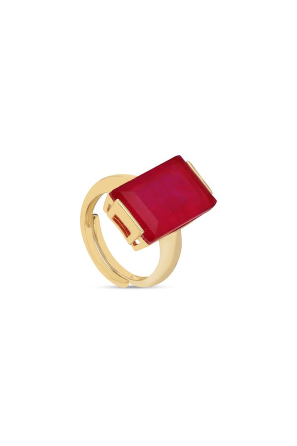 Cerise Aztec Oasis Cocktail Ring — Miss Jo
