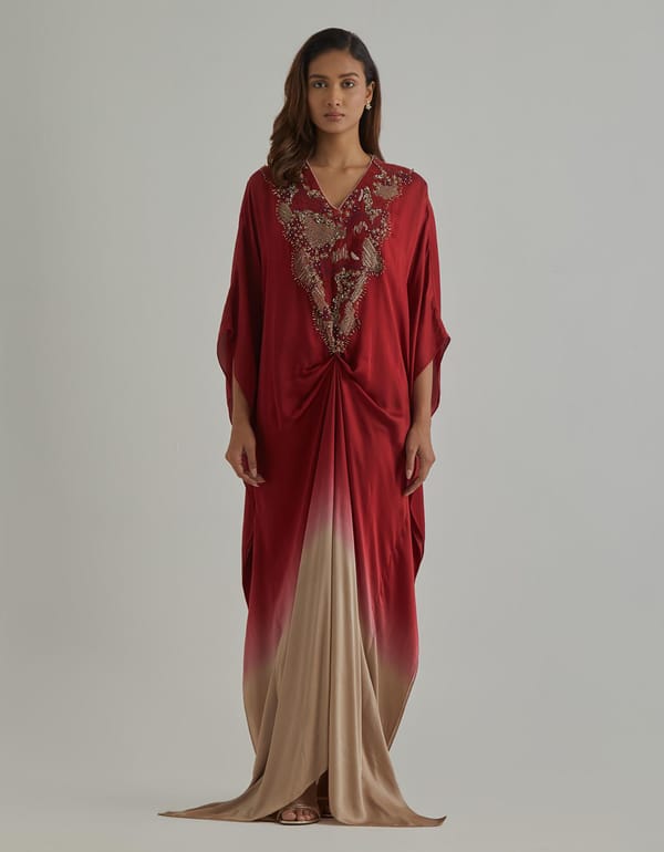 Ombre Draped Kaftan — Kavita Bhartia