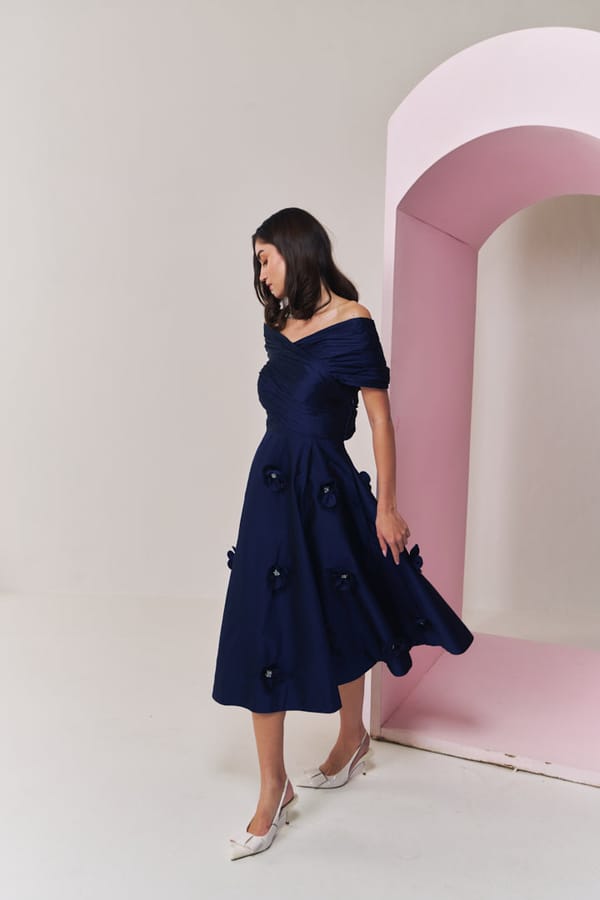 Sapphire Sparkle Midi Dress — HOUSE OF HEATHER