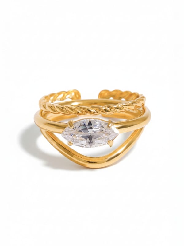 White Diamond Marquise Shaped Diamond Ring — Cao Jewellery