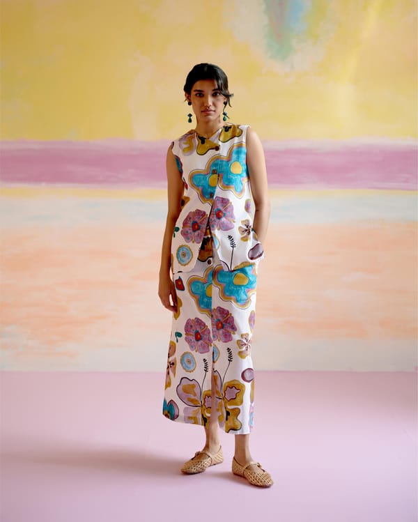 Multicolor Printed Cotton Poplin Skirt Co-ord Set — HAPPI SPACE
