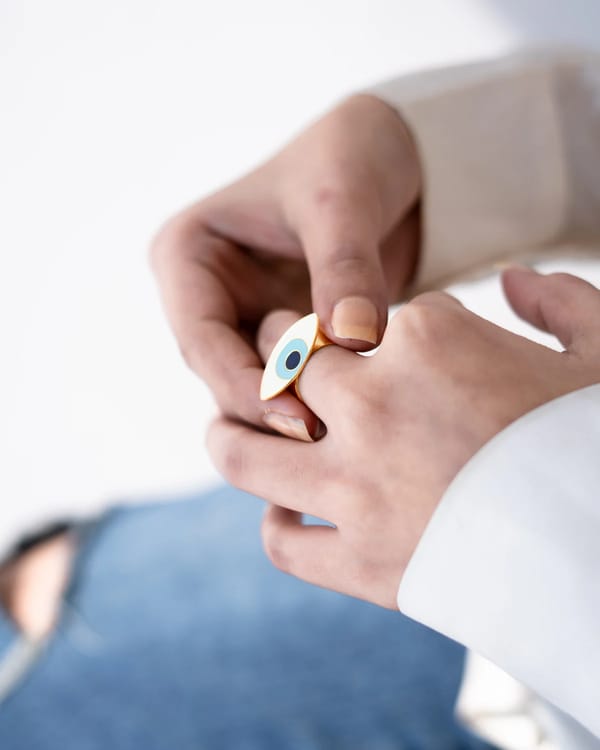 Evil Eye Adjustable Ring — Azga