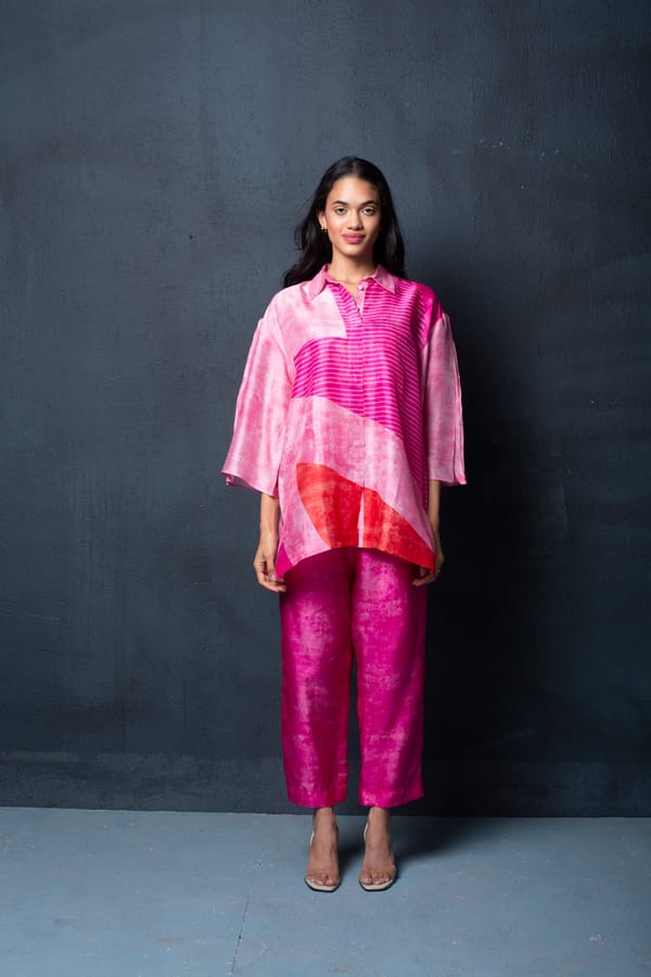 Light Pink Dupion Silk Co-ord Set — CLOS