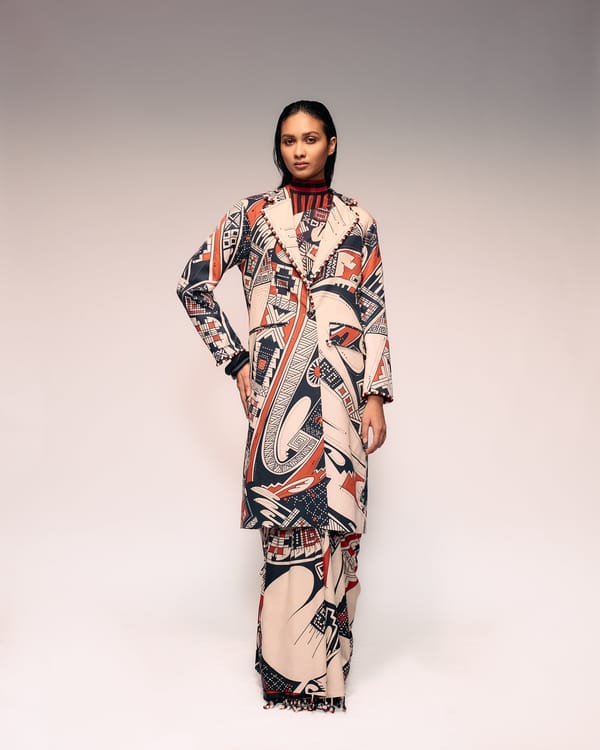 Rust Print Overcoat — Kritika Murarka
