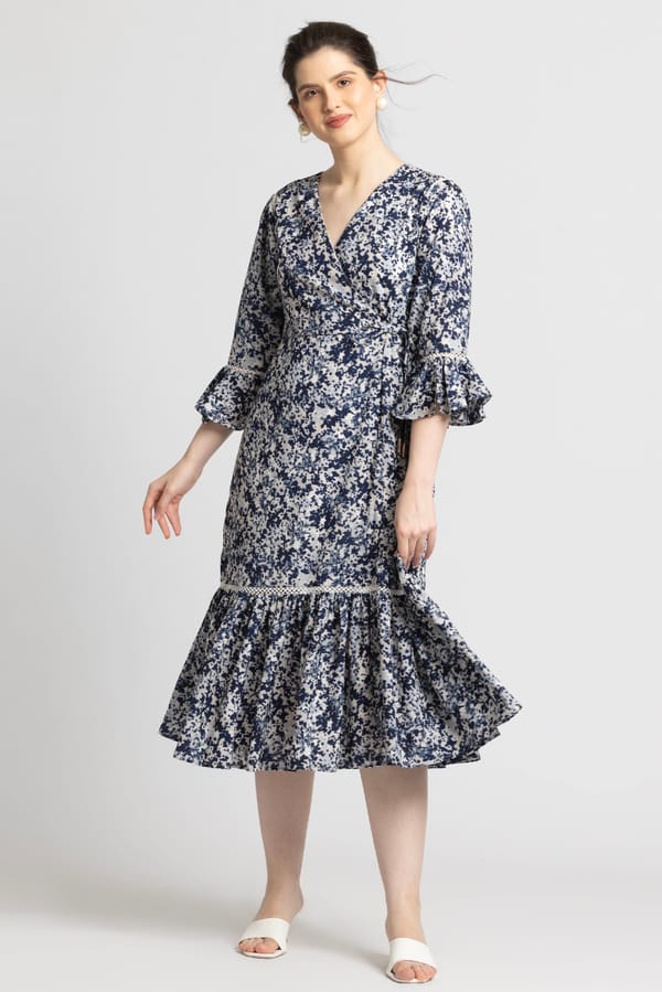 Cerulean Charm Midi Dress — Julo