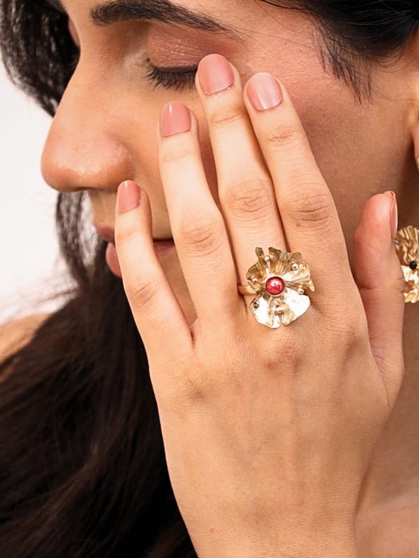 Aarohi Ring for Women 18K Gold Plated — Viana Jewels