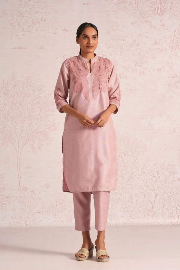 Floral Shadows Kurta Set — Kaveri