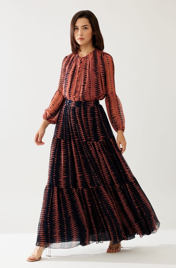 Dark Blue And Pink Skirt — KoAi