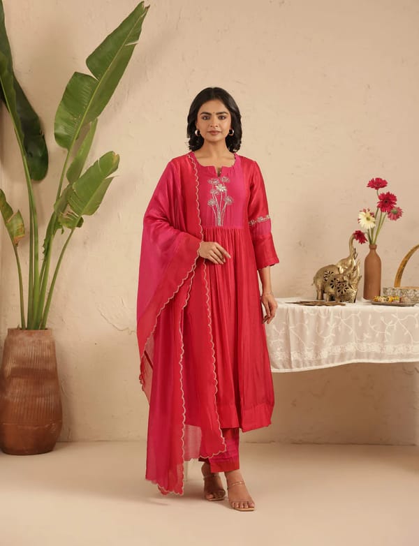 Gulabik Cut Dana Suit Sets with Dupatta — Gulabik